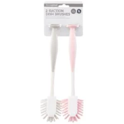 B&M Suction Dish Brushes 2pk - Grey & Blush
