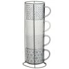B&M Jumbo Embossed Stacking Mugs 4pk 2 B&M Jumbo Embossed Stacking Mugs 4pk -Kitchen Shop 329369 Jumbo Embossed Stacking Mugs Set of 4