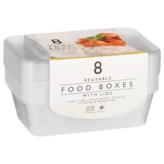 B&M Reusable Food Boxes With Lids 8pk 3 B&M Reusable Food Boxes With Lids 8pk