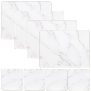 B&M Modern Cork Placemat & Coaster Set 8pc - Marble 3 B&M Modern Cork Placemat & Coaster Set 8pc - Marble