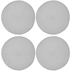 B&M Grey Round Pom Pom Placemats 4pk -Kitchen Shop 355688 pom pom placemats grey 3
