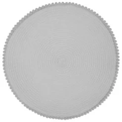 B&M Grey Round Pom Pom Placemats 4pk -Kitchen Shop 355688 pom pom placemats grey 4