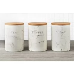 B&M Marble Effect Kitchen Canisters 3pc