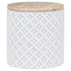 B&M Embossed Geometric Storage Canisters 3pc -Kitchen Shop 356821 storage canisters geo grey