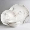 B&M White Marble Effect Dinner Set 12pc -Kitchen Shop 357251 marble dinner set 12pk