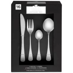 B&M Heart Embossed Cutlery Set 16pc -Kitchen Shop 357351 16pc heart embossed cutlery set