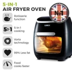 Tower 5-in-1 Air Fryer Oven 11L 33 Tower 5-in-1 Air Fryer Oven 11L -Kitchen Shop 357961 tower 5 in 1 air fryer oven 11l 12