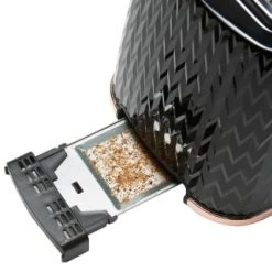 Goodmans Textured 2 Slice Toaster - Black & Rose Gold -Kitchen Shop 358961 goodmans textured toaster black rose gold 4
