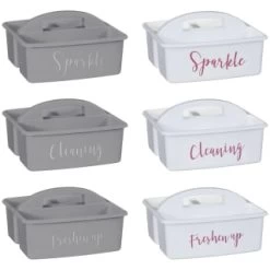 B&M Grey Slogan Cleaning Caddy - Freshen Up -Kitchen Shop 367012 slogan cleaning caddy main