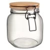 B&M Large Bamboo Clip Lock Glass Jar -Kitchen Shop 369504 large glass clip lock jar with bamboo lid 2