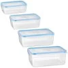 B&M Clip Top Food Containers 4pk - Blue -Kitchen Shop 369681 4pk clip top food containers blue group