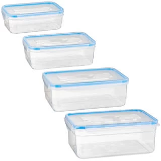 B&M Clip Top Food Containers 4pk - Blue 3 B&M Clip Top Food Containers 4pk - Blue