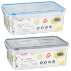 B&M Clip Top Food Containers 4pk - Blue 15 B&M Clip Top Food Containers 4pk - Blue -Kitchen Shop 369681 4pk clip top food containers group