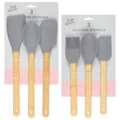 B&M Betty Winters Silicone Utensils 3pk - Grey -Kitchen Shop 369972 3pk betty winters silicone utensils grey main