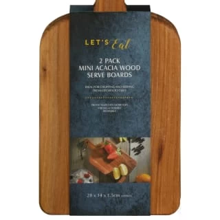 B&M Mini Acacia Wood Serve Boards 2pk 4 B&M Mini Acacia Wood Serve Boards 2pk - Image 2