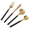 B&M Homestead Matte Black & Gold Cutlery Set 16pc -Kitchen Shop 375296 homestead 16 piece black and gold cutlery 2