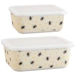 B&M Rectangular Tubs 2pk - Bees 13 B&M Rectangular Tubs 2pk - Bees -Kitchen Shop 375968 2pk reuse and repurpose rectangle tubs bee 3