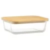 B&M Rectangular Glass Food Container With Bamboo Lid -Kitchen Shop 378623 regular glass food container 2