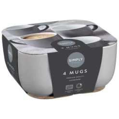 Simply Everyday Gloss Mugs 4pk - Grey -Kitchen Shop 380120 4pk simply everyday mugs grey 2