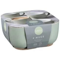 Simply Everyday Gloss Mugs 4pk - Sage 8 Simply Everyday Gloss Mugs 4pk - Sage -Kitchen Shop 380123 4pk simply everyday mugs sage 2