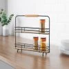 B&M Two Tier Spice Rack With Wooden Handle -Kitchen Shop 380166 two tier spice rack with wooden handle
