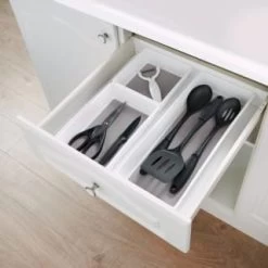 Simply Everyday Non-Slip Cutlery Tray - Grey -Kitchen Shop 380181 non slip set of 3 trays 5