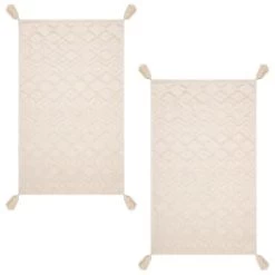 B&M Homestead Embossed Tea Towels With Tassels 2pk - Natural -Kitchen Shop 380229 2pk homestead embossed tea towel with tassels 2