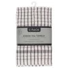 B&M Grey Check Tea Towels 3pk -Kitchen Shop 380305 3pk check tea towels grey