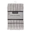 B&M Check Tea Towels - Black 3pk -Kitchen Shop 380307 3pk check tea towels black