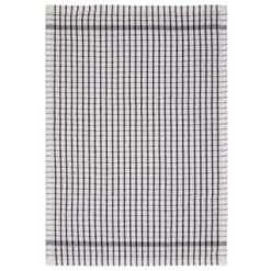 B&M Check Tea Towels - Black 3pk -Kitchen Shop 380307 3pk check tea towels black 3