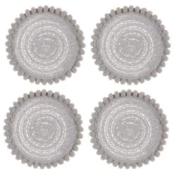 B&M Pom Pom Coasters - Grey 4pk -Kitchen Shop 380383 4pk harmony pom pom coasters grey 2