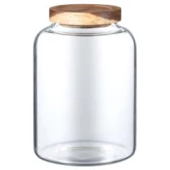B&M Homestead Large Airtight Glass Jar With Acacia Lid