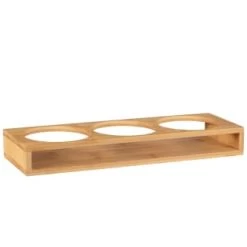 B&M Natural Home Glass Jars In Bamboo Stand 3pk -Kitchen Shop 380530 3pk natural home glass jars in bamboo stand 5