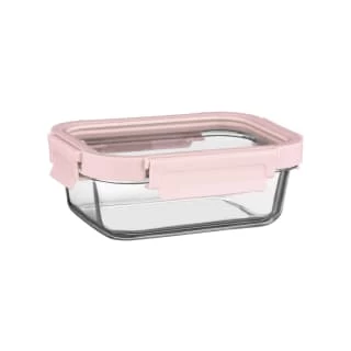 B&M Pink Glass Food Container - Small 3 B&M Pink Glass Food Container - Small