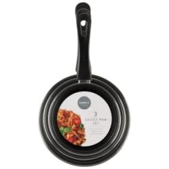Simply Everyday Sauce Pan Set 3pk -Kitchen Shop 383599 3 sauce pan set 2