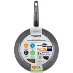 Tower Cerastone Frying Pan 32cm -Kitchen Shop 383609 32cm cerastone frying pan
