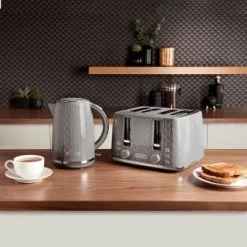 Goodmans Textured Kettle - Grey -Kitchen Shop 386685 386707 goodmans textured kettle toaster grey 1