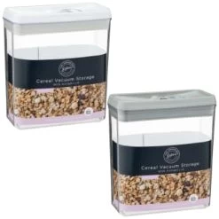 B&M Cereal Vacuum Storage Container - Grey -Kitchen Shop 389148 389149 cereal vacuum storage group