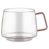 B&M Glass Mug With Coloured Handle -Kitchen Shop 390328 glass mug with coloured handle