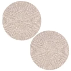 B&M Cotton Woven Placemats 2pk -Kitchen Shop 390337 2pk cotton woven placemats natural 2