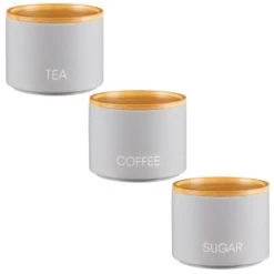 B&M Stackable Tea Coffee Sugar Storage Jars 3pk -Kitchen Shop 390366 3pk stackable storage jars 2