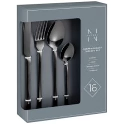 B&M Nickel Contemporary Cutlery Set 16pc -Kitchen Shop 390397 contemporary cutlery set