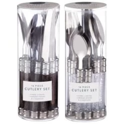 Simply Everyday Bubble Cutlery Set 16pc - Charcoal -Kitchen Shop 392130 16 piece cutlery set clear
