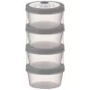 Simply Everyday Stackable Storage Pots 4pk - Grey -Kitchen Shop 392247 4pk stackable storage pots grey