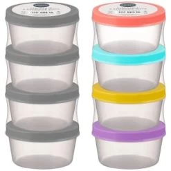 Simply Everyday Stackable Storage Pots 4pk - Grey -Kitchen Shop 392247 4pk stackable storage pots main