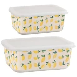B&M Rectangular Tubs 2pk - Lemons -Kitchen Shop 392929 2pk reuse and repurpose rectangle tubs lemon 3