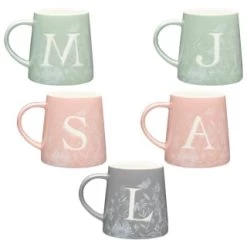 B&M Floral Alphabet Mug (Assorted) -Kitchen Shop 394397 floral alphabet mug group