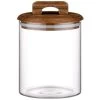 B&M Small Glass Jar With Acacia Wood Lid 2 B&M Small Glass Jar With Acacia Wood Lid -Kitchen Shop 394439 small glass canister with acacia wood 2