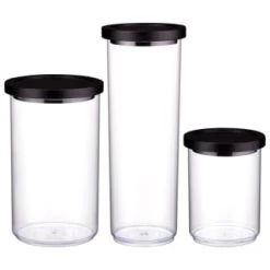 B&M Canister With Airtight Wooden Lid 750ml -Kitchen Shop 394622 394623 394624 1 7l canister with black lid group 1