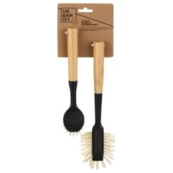B&M Bamboo Dish Brushes 2pk -Kitchen Shop 397041 2pk bamboo dishbrushes